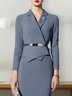 Blazers Femmes Plain Printemps / Automne Élégant Polyester Naturel Quotidien Coupe Régulière à Col Revers Droit