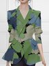 Blazers Abstrait Printemps / Automne Urbain Polyester Naturel Quotidien Manches Longues Régulier Ligne X pour Femmes