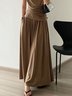 Jupes Femmes Plain Printemps / Automne Urbain Polyester Taille Haute Micro-élasticité Coupe Régulière Faire la navette Trapèze