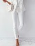 Mode Pantalons Plain Toutes Les Saisons Urbain Taille Haute Aucune élasticité Quotidien Pantalon à la cheville Pantalon coupe slim Droit pour Femmes