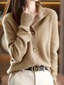 Cardigans Plain Printemps / Automne Urbain Acrylique Aucune élasticité Quotidien Ample Manches Longues Demi col roulé pour Femmes