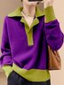 Pulls Femmes Bloc de Couleur Printemps / Automne Urbain Acrylique Naturel Aucune élasticité Quotidien Ample Manches Longues
