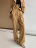 Mode Pantalons Plain Printemps / Automne Urbain Polyester Zip Ceinture Taille Haute Coupe Régulière Droit pour Femmes