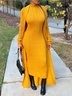 Robes Pulls Femmes Plain Automne Urbain Naturel Poids lourd Micro-élasticité Quotidien Collant Jupe hanche
