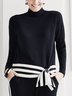 Chemises Femmes Rayé Printemps / Automne Urbain Micro-élasticité Quotidien Coupe Régulière Col Roulé Régulier Droit