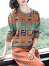 Chemisiers1 Décontracté Printemps / Automne Imprimé de Lettre Motif Acrylique Quotidien Ample Manches Longues Régulier Élasticité moyenne pour Femmes
