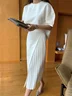 Robes Plain Été Urbain Polyester Taille Haute Quotidien Coupe Régulière Demi Manche Col Rond pour Femmes