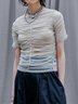 T-shirts Femmes Décontracté Plain Été Micro-élasticité Coupe Régulière Manches Courtes Col Rond Droit ultra Léger