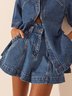 Toile de Jean Shorts Décontracté Plain Été Aucune élasticité Taille Moyenne Pantalons à Jambe Large Toile de Jean Trapèze Régulier pour Femmes