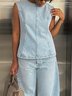 Toile de Jean Tops Décontracté Plain Printemps / Automne Micro-élasticité Quotidien Sans Manches Régulier Droit Régulier pour Femmes