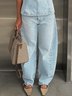 Jeans Décontracté Plain Printemps / Automne Taille Haute Quotidien Coupe Régulière Long O-Ligne Régulier pour Femmes