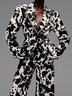Blazers Femmes Printemps / Automne Urbain Motif vache Aucune élasticité Manches Longues Col Châle Ligne X Régulier Poche Couture