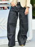 Jeans Femmes Plain Printemps / Automne Urbain Naturel Aucune élasticité Quotidien Ample Long Poche Couture