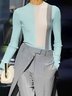 T-shirts Géométrique Décontracté Printemps / Automne Polyester Imprimé Quotidien Serré Ligne T Régulier pour Femmes