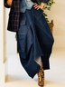 Toile de Jean Jupes Décontracté Plain Printemps / Automne Taille Haute Micro-élasticité Quotidien Maxi O-Ligne Régulier pour Femmes