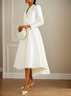 Robes Plain Printemps / Automne Élégant Naturel Quotidien Coupe Régulière Manches Longues Manches régulières Non pour Femmes