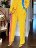 Mode Pantalons Femmes Bloc de Couleur Printemps / Automne Urbain Polyester Micro-élasticité Coupe Régulière avec Sangle Réglable Pantalon droit Droit