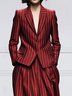 Blazers Rayé Printemps / Automne Urbain Naturel Coupe Régulière Faire la navette à Col Revers Régulier Ligne X pour Femmes