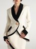 Blazers Bloc de Couleur Printemps / Automne Élégant Polyester Naturel Coupe Régulière Ligne X Régulier Manches régulières pour Femmes