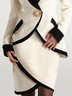 Jupes Femmes Bloc de Couleur Été Élégant Joint Fendu Zip Taille Moyenne Droit Régulier ensemble