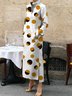 Robes Pois Polka Printemps / Automne Urbain Polyester Naturel Coupe Régulière Droit Régulier Manches régulières pour Femmes