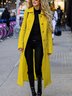 Manteaux Plain Hiver Urbain Polyester Poids lourd Quotidien Mi-long Droit Manches régulières pour Femmes
