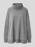 Sweat-shirt Unicolore Droit à Manches Longues